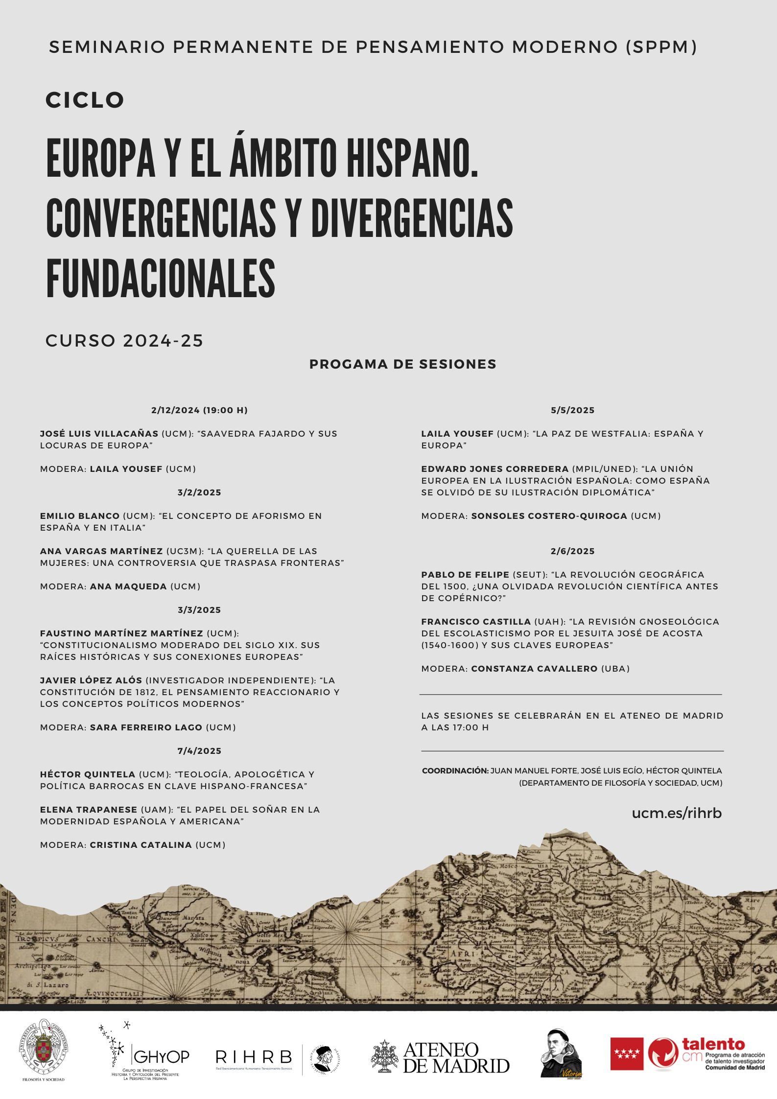 Seminario Permanente de Pensamiento Moderno (SPPM) | Curso 2024-25